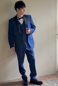 スリーピース メンズスーツ タキシード ネイビー（M19）