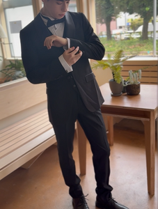 スリーピース メンズスーツ タキシード フォーマルブラック（M20）