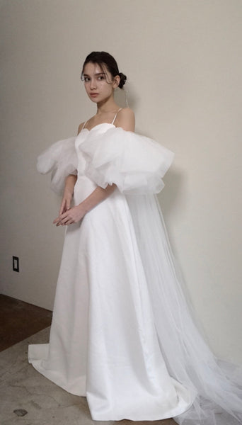 2way バルーンスリーブ ロングトレーンドレス（W364）