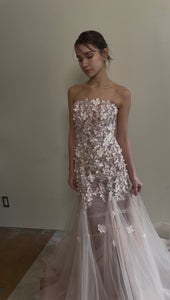 フラワーレース チュール マーメイドドレス（W360）