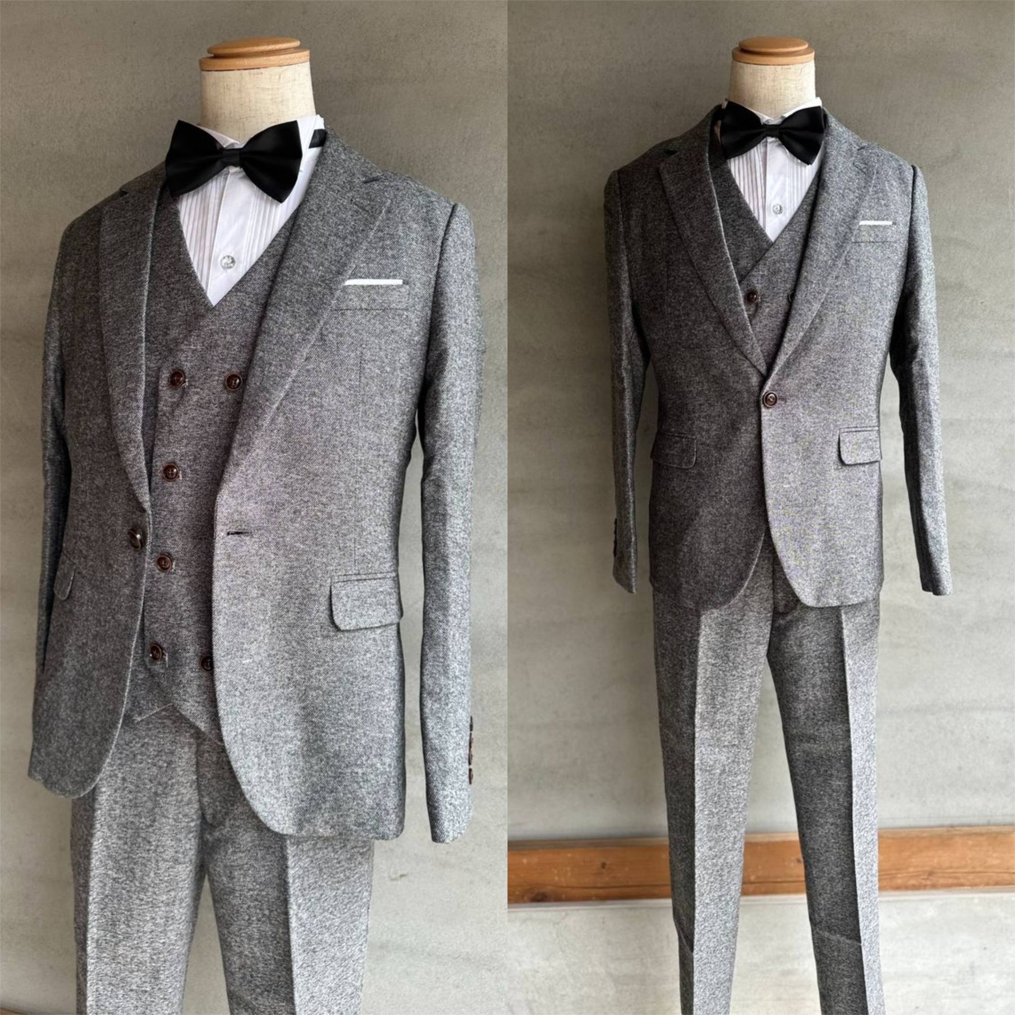 dressproduction ツイードスリーピースメンズスーツタキシード