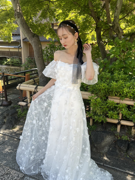 26,600円Dress production ウェディングドレス　パフスリーブドレス